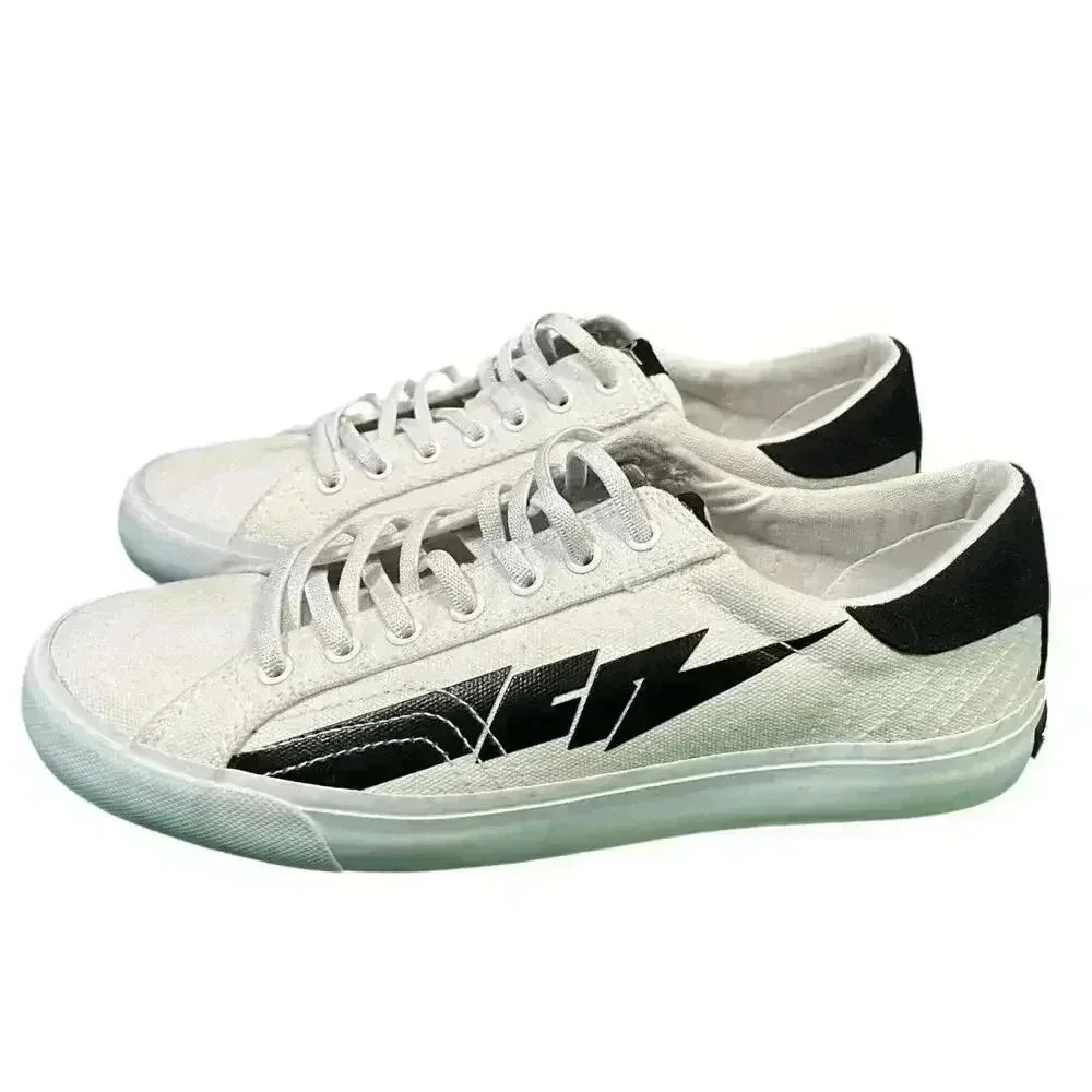 Creative Reaction Zeus Shoes Women's Size 7 White Canvas Sneaker Mock Lace-Up